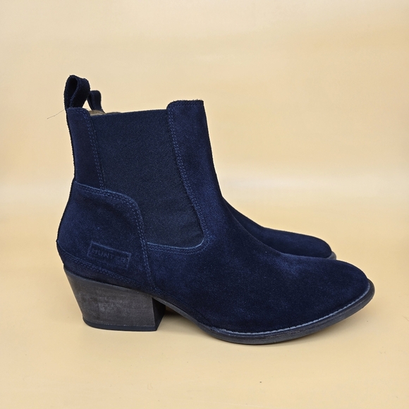 Hunter Original Refined Water Resistant Chelsea Suede Ankle Boots Women's Size 7 - Picture 3 of 9
